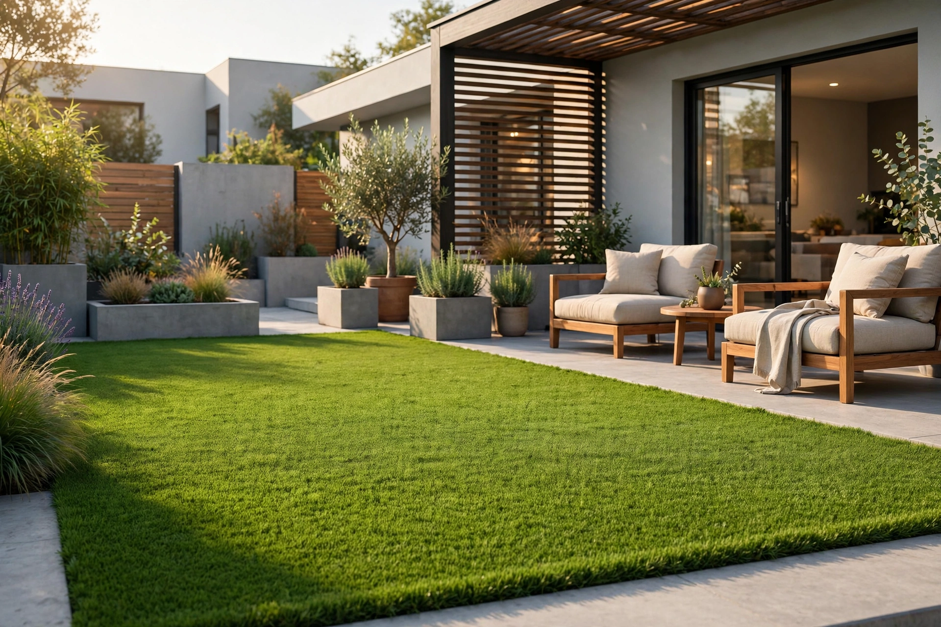 Landscape artificial grass lawn